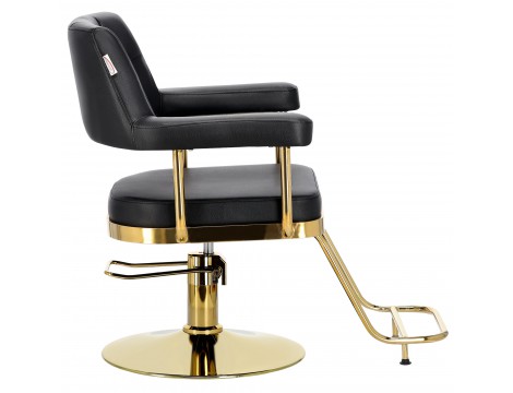 Стол за косене Ezra хидравличен въртящ се за фризьорски салон Хромирана подложка фризьорско столче - 3