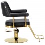 Стол за косене Ezra хидравличен въртящ се за фризьорски салон Хромирана подложка фризьорско столче - 3