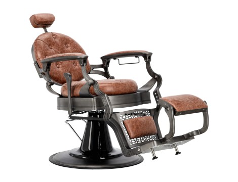 Хидравличен фризьорски стол за фризьорски салон и барбершоп Logan Brown Gungrey Barberking - 2