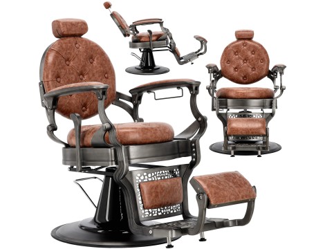 Хидравличен фризьорски стол за фризьорски салон и барбершоп Logan Brown Gungrey Barberking