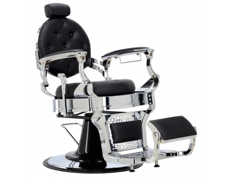 Бръснарски хидравличен бръснарски стол за бръснарски магазин Logan Black Silver Barberking - 2