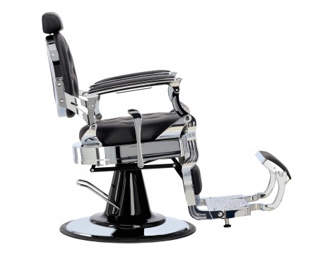 Бръснарски хидравличен бръснарски стол за бръснарски магазин Logan Black Silver Barberking - 3