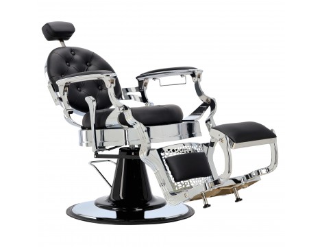 Бръснарски хидравличен бръснарски стол за бръснарски магазин Logan Black Silver Barberking - 6