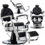 Бръснарски хидравличен бръснарски стол за бръснарски магазин Logan Black Silver Barberking