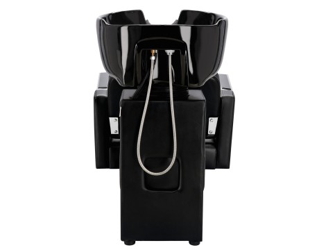 Tomas Комплект черна фризьорска мивка и 2 x фризьорски стол хидравлична въртяща се табуретка за фризьорски салон миялна машина подвижна купа керамична смесителна батерия слушалка - 8