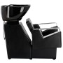 Tomas Комплект черна фризьорска мивка и 2 x фризьорски стол хидравлична въртяща се табуретка за фризьорски салон миялна машина подвижна купа керамична смесителна батерия слушалка - 6