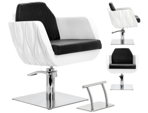 Стол за косене Amir хидравличен въртящ се за фризьорски салон Хромирана подложка фризьорско столче