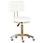 Столче за козметичен салон с облегалка, бял фризьорски стол с въртящ се облегалка за салон - 2