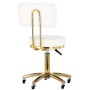 Столче за козметичен салон с облегалка, бял фризьорски стол с въртящ се облегалка за салон - 4