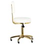 Столче за козметичен салон с облегалка, бял фризьорски стол с въртящ се облегалка за салон - 3