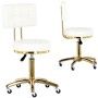 Столче за козметичен салон с облегалка, бял фризьорски стол с въртящ се облегалка за салон