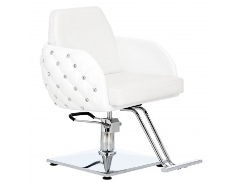 Стол за косене Leo хидравличен въртящ се за фризьорски салон Хромирана подложка фризьорско столче - 2