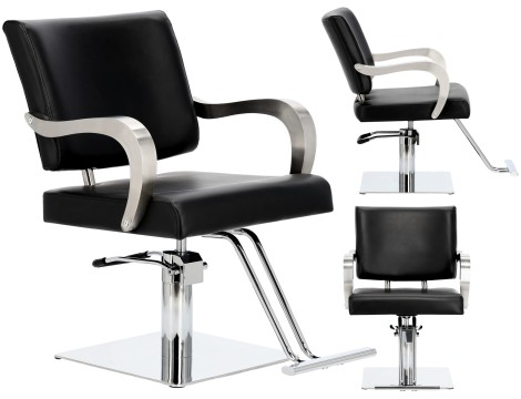 Стол за косене Nolan хидравличен въртящ се за фризьорски салон Хромирана подложка фризьорско столче