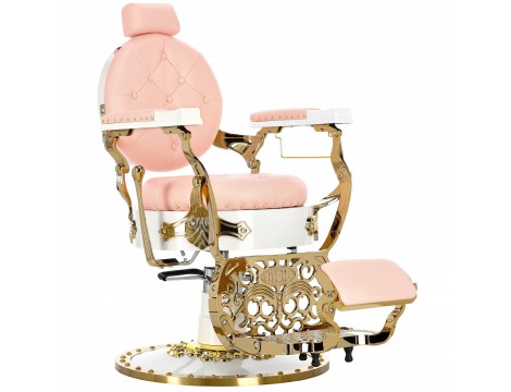 Хидравличен фризьорски стол за фризьорски салон и барбершоп Pink Jack Barberking - 2