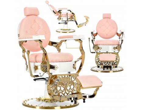 Хидравличен фризьорски стол за фризьорски салон и барбершоп Pink Jack Barberking