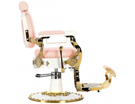 Хидравличен фризьорски стол за фризьорски салон и барбершоп Pink Jack Barberking - 3