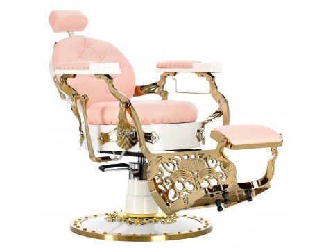 Хидравличен фризьорски стол за фризьорски салон и барбершоп Pink Jack Barberking - 6