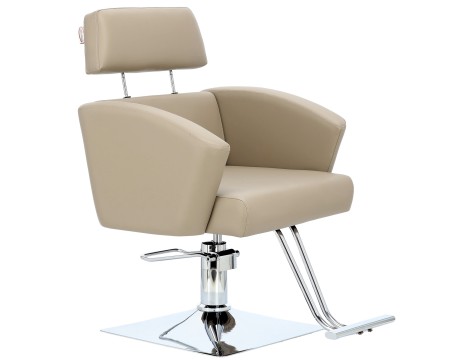 Стол за косене Lily хидравличен въртящ се за фризьорски салон Хромирана подложка фризьорско столче - 5
