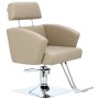 Стол за косене Lily хидравличен въртящ се за фризьорски салон Хромирана подложка фризьорско столче - 5