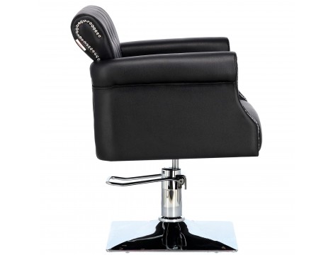 Черен комплект за фризьорски салон Kiva и 2бр. въртящи се хидравлични фризьорски столове за фризьорски салон с подвижен керамичен чин и смесител за батерията на душа. - 5