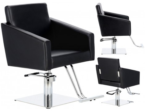 Стол за косене Atina хидравличен въртящ се за фризьорски салон Хромирана подложка фризьорско столче