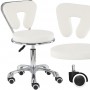 Табуретка за козметични процедури седалка стол с облегалка бял