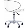Табуретка за козметични процедури седалка стол с облегалка бял - 3